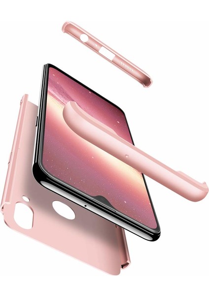 Samsung Galaxy A10s Kılıf Double Dip 360 Protective Rose Gold
