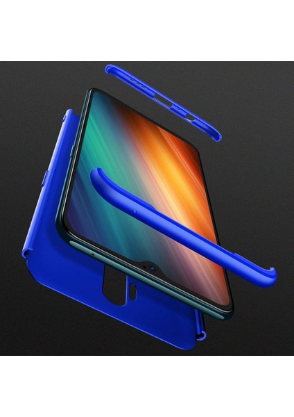 Oppo A9 2020 Kılıf Double Dip 360 Protective Mavi