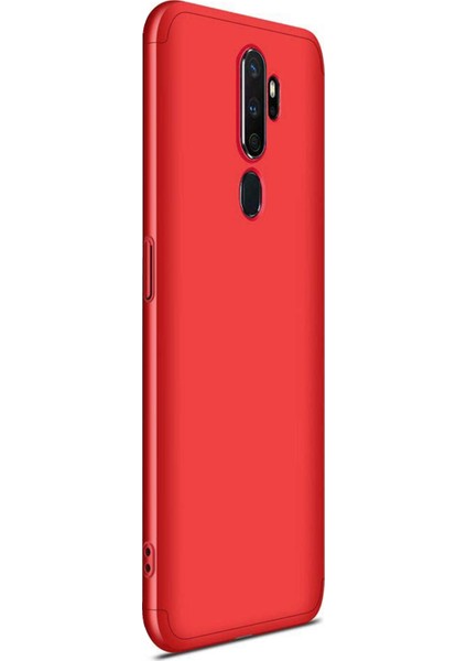 Oppo A9 2020 Kılıf Double Dip 360 Protective Kırmızı