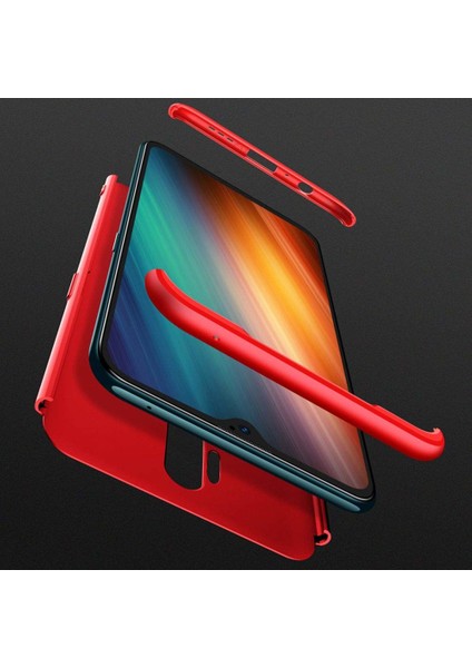 Oppo A9 2020 Kılıf Double Dip 360 Protective Kırmızı