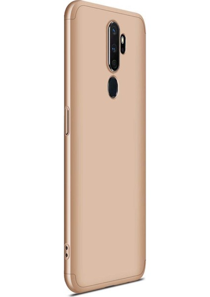 Oppo A9 2020 Kılıf Double Dip 360 Protective Gold