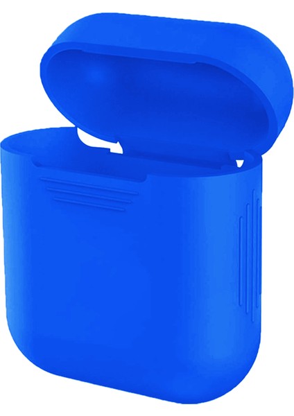 Apple AirPods 1. Nesil/2. Nesil Mat Silikon Kılıf Mavi
