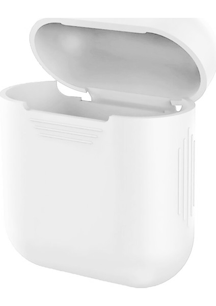 Apple AirPods 1. Nesil/2. Nesil Mat Silikon Kılıf Beyaz