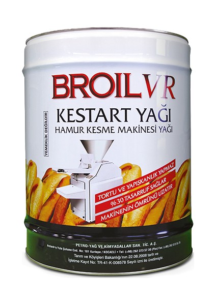 Broil VR Kestart Yağı Hamur Kesme Makinesi Yağı 15 kg