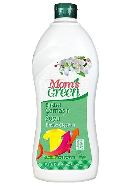 Mom's Green Bitkisel Çamaşır Suyu - Beyaz Çiçekler - 1 lt