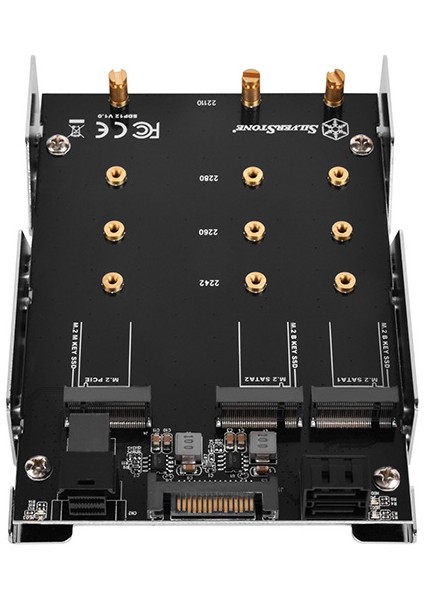 SDP12 3.5" 2 x SATA M.2 ve 1 x NVMe M.2 Dönüştürücü (SST-SDP12)