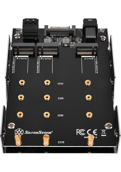 SDP12 3.5" 2 x SATA M.2 ve 1 x NVMe M.2 Dönüştürücü (SST-SDP12)