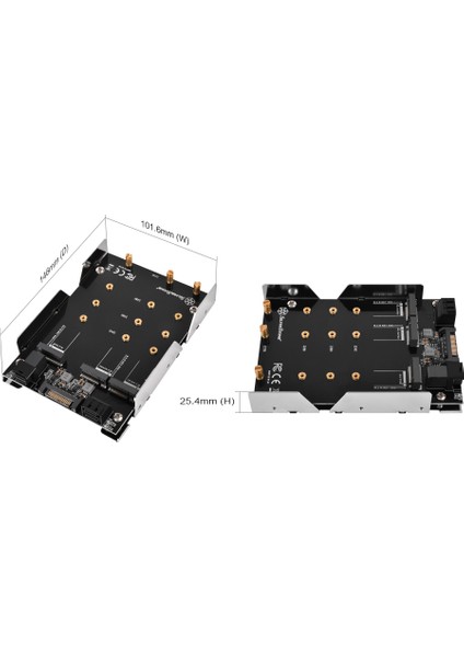 SDP12 3.5" 2 x SATA M.2 ve 1 x NVMe M.2 Dönüştürücü (SST-SDP12)