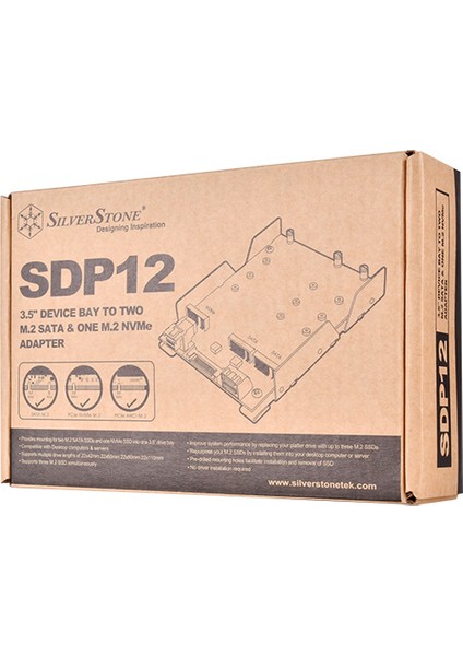 SDP12 3.5" 2 x SATA M.2 ve 1 x NVMe M.2 Dönüştürücü (SST-SDP12)