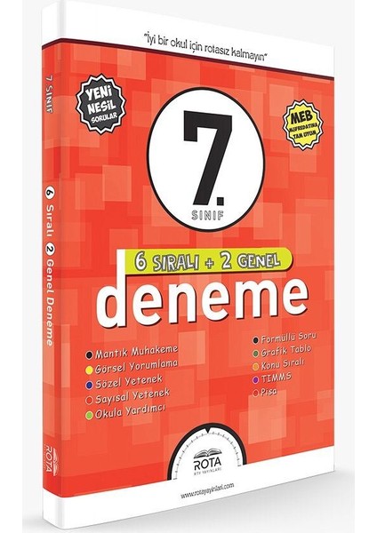 7. Sınıf 6 Sıralı + 2 Genel Deneme