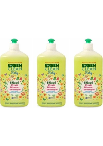 U Green Clean Baby Bitkisel Biberon Emzik Temizleyici 3 x 500 ml