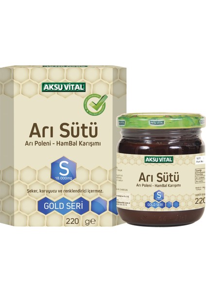 Arı Sütü Bal Polen (S)18.000 mg 220 gr