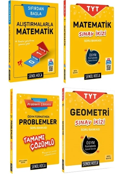 Şenol Hoca Yayınları TYT Matematik Seti Alıştırmalarla Matematik-Sınav İkizi-Problemler-Geometri Sınav İkizi 4 Kitap