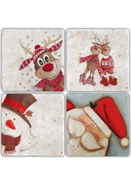 Decor Yeni Yıl Bardak Altlığı 4'lü Set