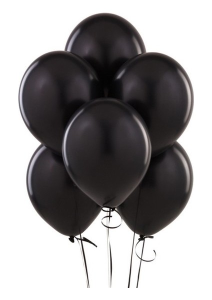 Metalik Siyah Balon 10 Adet
