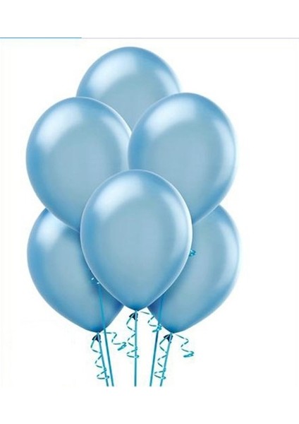 Metalik Açık Bebek Mavi Balon 100 Adet