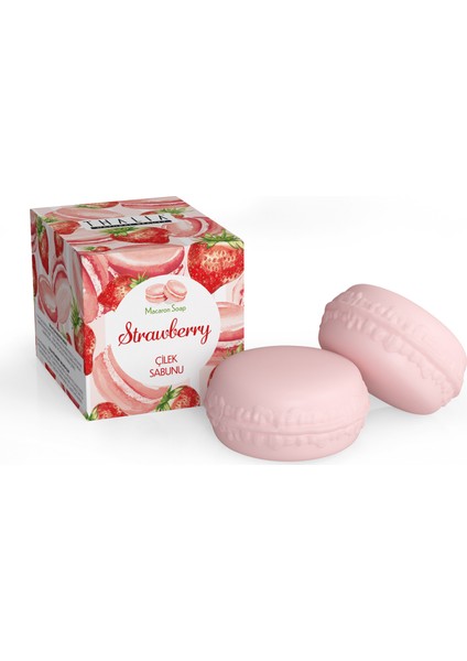 Çilek Macaron Sabunu - 100 gr