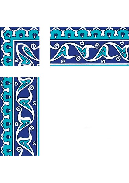 10x10 cm KSK 19 İznik Rumi Desenli Çini Bordür Köşesi