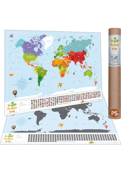 Scratch Map Kids Eyaletli Kazınabilir Çocuk Haritası