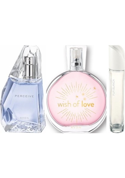 Perceive 50 ml Kadın Edp+Avon Wish Of Love 50 ml Kadın Edt+Avon Purblanca 50 ml Kadın Edt