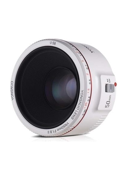 50 mm F1.8 II Canon Uyumlu Otofokus Prime Lens (Beyaz)