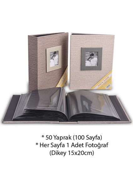 Acr 15X20CM 100’LÜK Koton Desenli Fotoğraf Albümü / ACR-16WPP68100