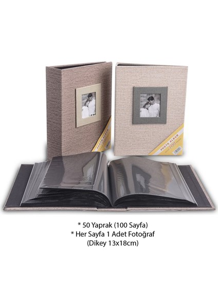 Acr 13X18CM 100’LÜK Koton Desenli Fotoğraf Albümü / ACR-16WPP57100