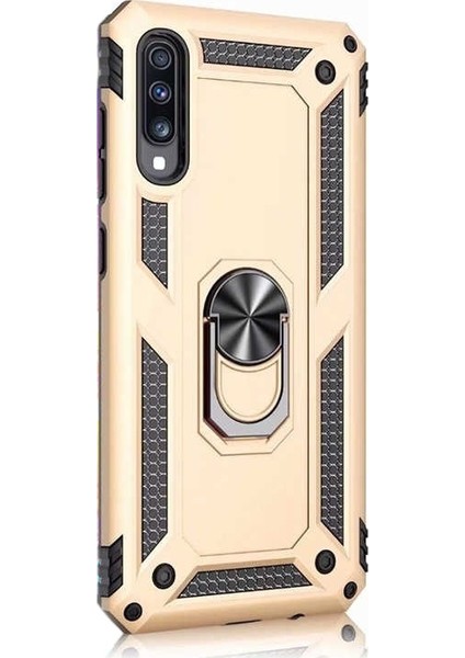 A50s Kılıf Vega Standlı Yüzüklü Mıknatıslı Gold
