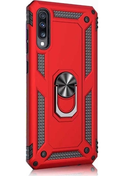 A50s Kılıf Vega Standlı Yüzüklü Mıknatıslı Kırmızı
