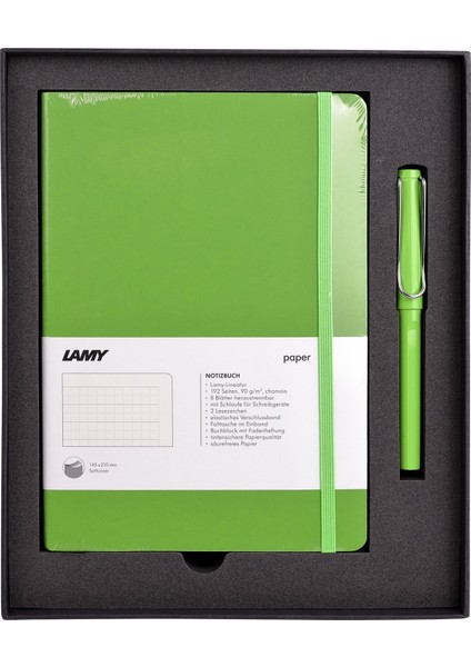 Yumuşak Kapak A5 Defter ve Roller Kalem Seti - Yeşil