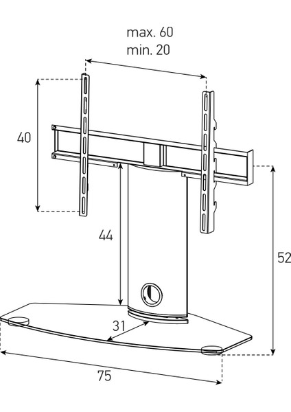 Pl 2344 55" LCD & LED Tv Masa Üstü Sehpası