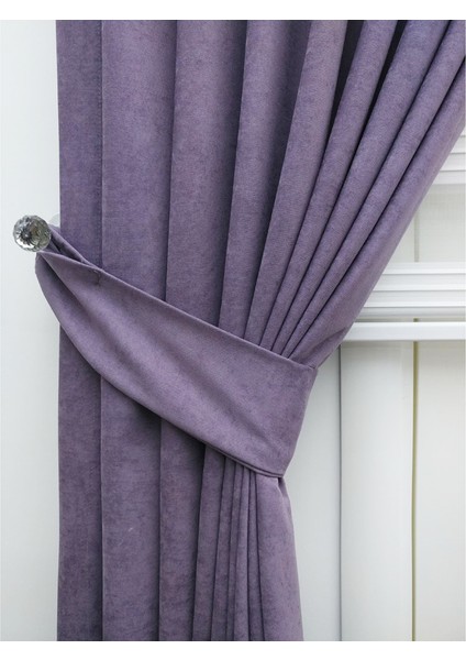 Pileli Fon Perde Soft Kumaş Leylak 60 x 260 cm modelleri
