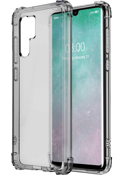 Huawei P30 Pro ile Uyumlu Crystal Fit Kılıf Smoke Black