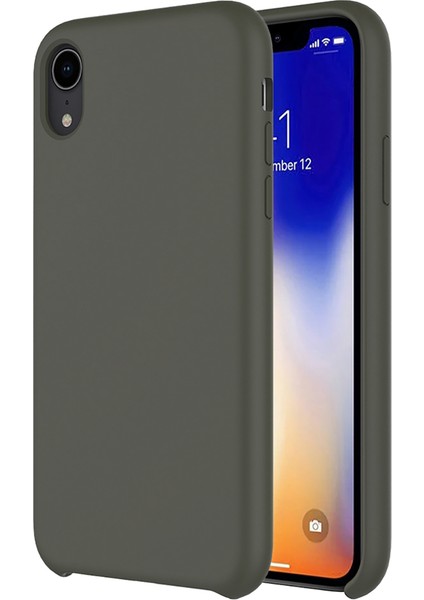 iPhone XR Rubber Fit Kılıf Dark Olive