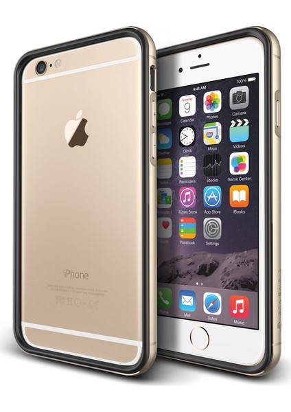 iPhone 6 / 6S Iron Bumper Kılıf Black Gold
