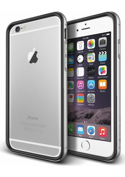 iPhone 6 Plus / 6S Plus Iron Bumper Kılıf Black Silver