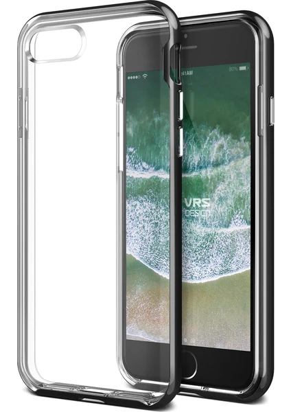 VRS Design iPhone 8 / 7 New Crystal Bumper Kılıf Metallic Black