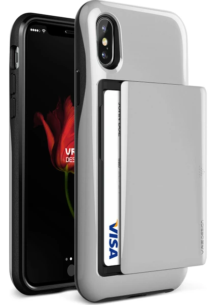 VRS Design iPhone X Damda Glide Kılıf Satin Silver