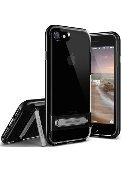 VRS iPhone 8 / 7 Crystal Bumper Kılıf Jet Black