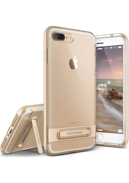 VRS iPhone 8 Plus / 7 Plus Crystal Bumper Kılıf Shine Gold