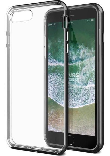 VRS iPhone 8 Plus / 7 Plus New Crystal Bumper Kılıf Metallic Black