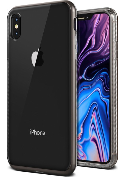 VRS iPhone Xs Max Crystal Bumper Kılıf Metallic Black