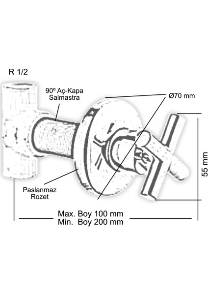 Ankastre Stop Vana Pprc 20 mm Aç-Kapa