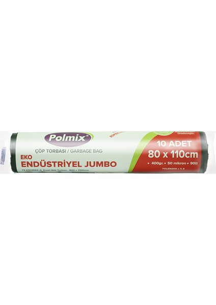 Eko Endüstriyel Jumbo Çöp Torbası 80 x 110 cm 6'lı