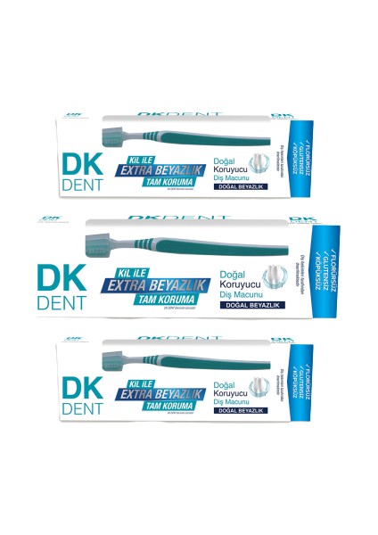 Dk Dent Klasik Diş Macunu + Diş Fırçası 75 ml x 3 Adet