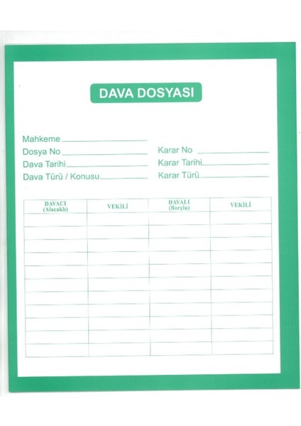 Dava Icra Mahkeme Dosyası 50 'lik