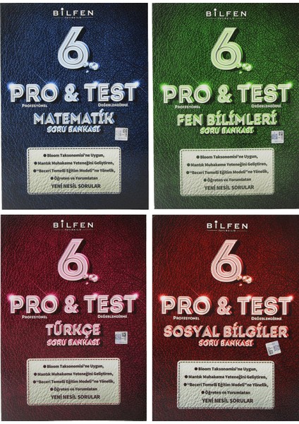 6. Sınıf Pro Test Soru Bankası Seti 4 Kitap