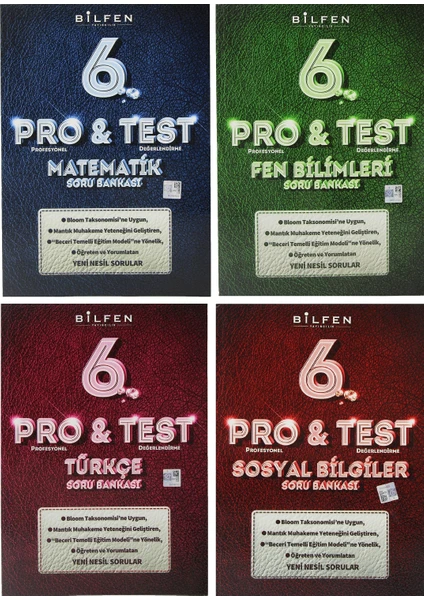 Bilfen Yayınları 6. Sınıf Pro Test Soru Bankası Seti 4 Kitap