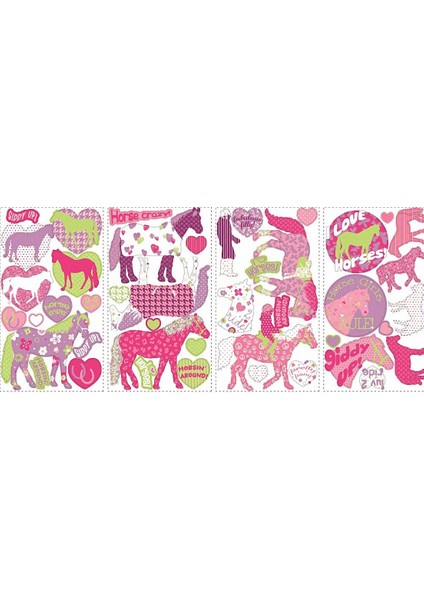 Roommates RMK1663SCS Renkli Atlar Duvar Sticker