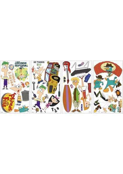 Roommates RMK1536SCS Phineas ve Ferb Duvar Sticker